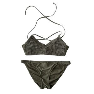 Sincerely Jules Olive Crochet Bikini Swimsuit